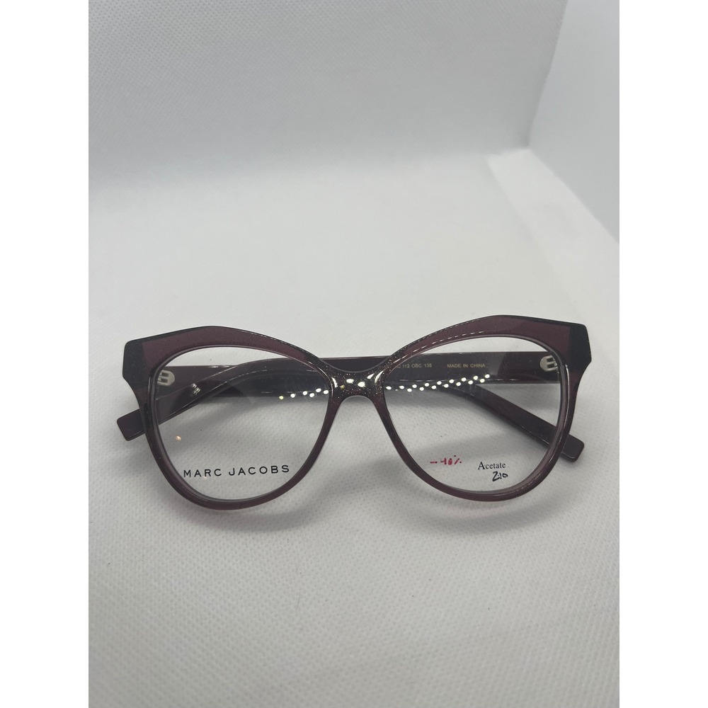 Marc Jacobs 112 Cat Eye Eyeglasses Frames‎ Burgundy Sparkle Full Rim Women's
